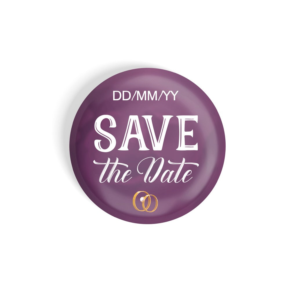dhcrafts Round Fridge Magnet Purple Color Customised Save The Date D3 Glossy Finish Design Pack of 1 (58 mm)